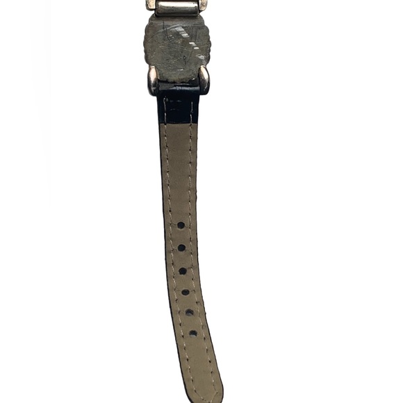 GENEVA Antiqued Silver Black Band Watch Brighton Look-A-Like Woman’s Watch - Picture 10 of 10